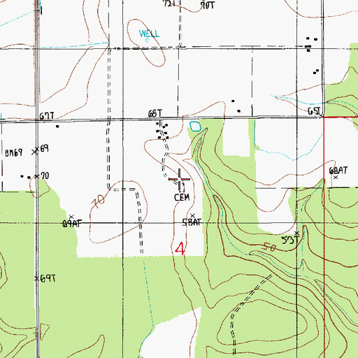 Topographic Map of Cole Cemetery, LA