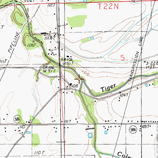 Topographic Map of Coleman Bayou, LA