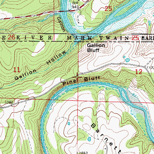 Topographic Map of Pine Bluff, AR