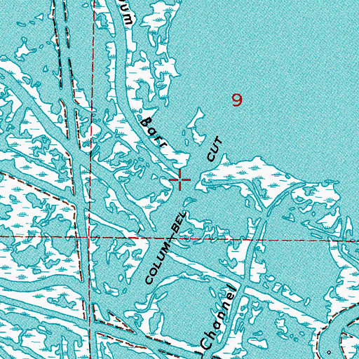 Topographic Map of Colum-Bel Cut, LA