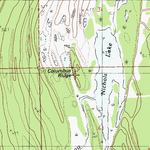 Topographic Map of Columbus Ridge, LA