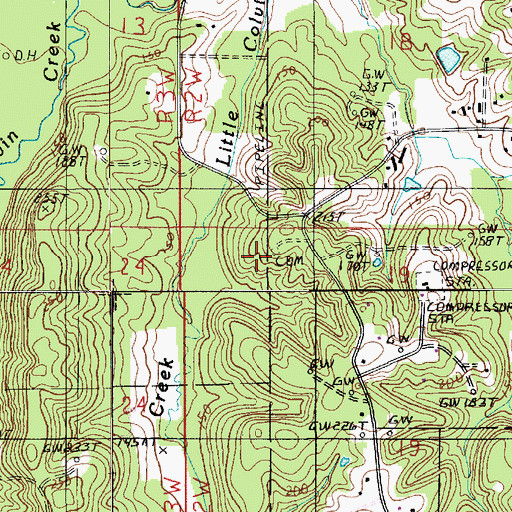 Topographic Map of Colvin T R Cemetery, LA