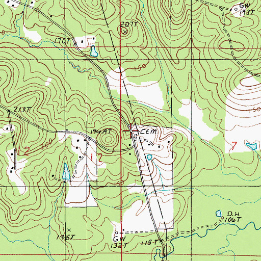 Topographic Map of Colvin Barmore Cemetery, LA