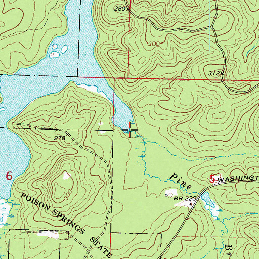 Topographic Map of Pine Branch, AR