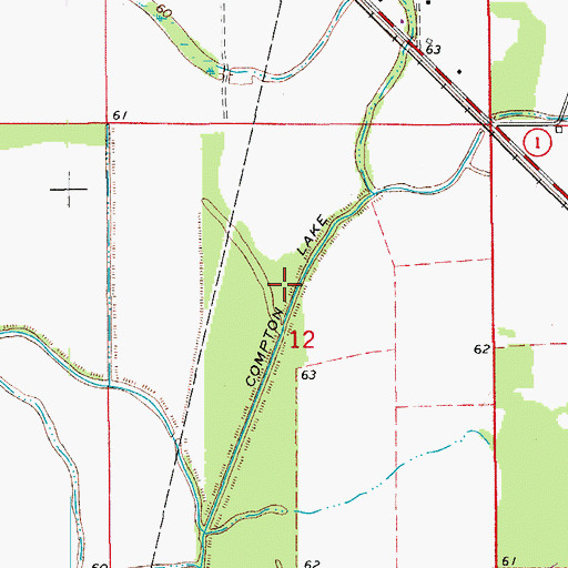 Topographic Map of Compton Lake Canal, LA