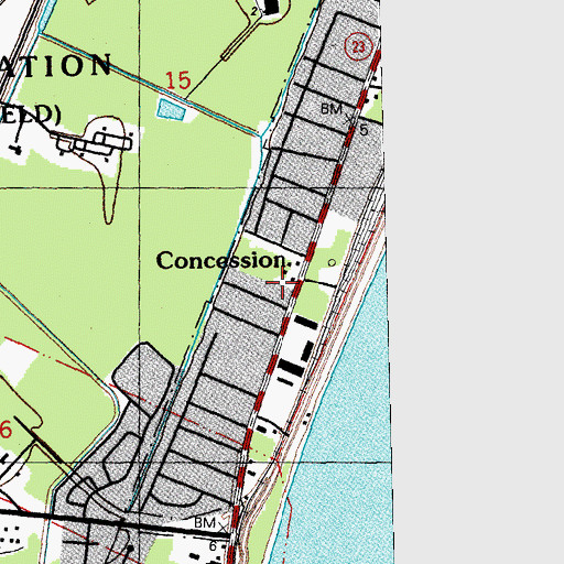 Topographic Map of Concession, LA