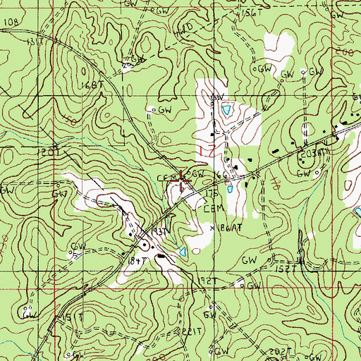 Topographic Map of Concord Church, LA