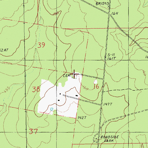 Topographic Map of Concord Church, LA