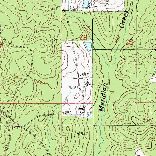 Topographic Map of Cook Cemetery, LA