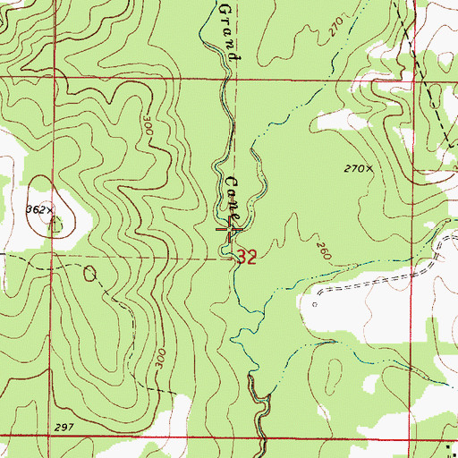 Topographic Map of Cook Creek, LA