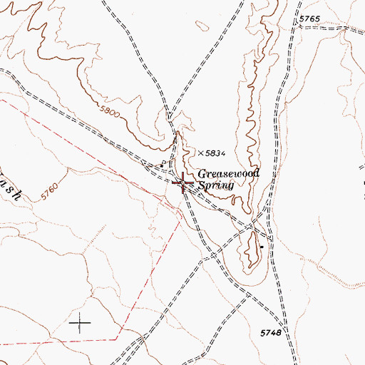 Topographic Map of Greasewood Spring, AZ