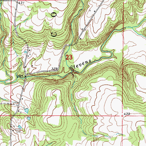 Topographic Map of Pine Creek, AR
