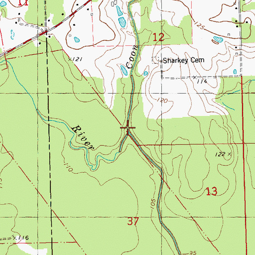 Topographic Map of Coon Branch, LA