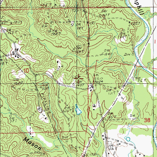 Topographic Map of Coon Cemetery, LA