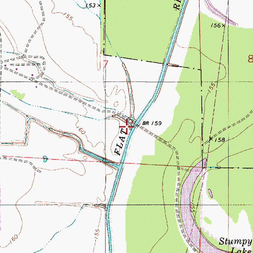 Topographic Map of Cooper Bayou, LA