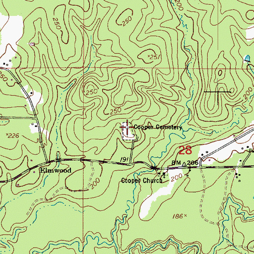 Topographic Map of Cooper Cemetery, LA