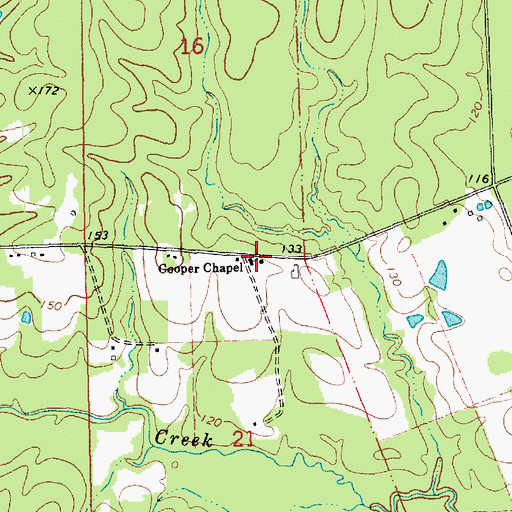 Topographic Map of Cooper Chapel, LA
