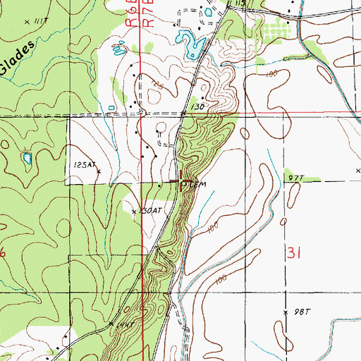 Topographic Map of Cooper Lake Cemetery, LA