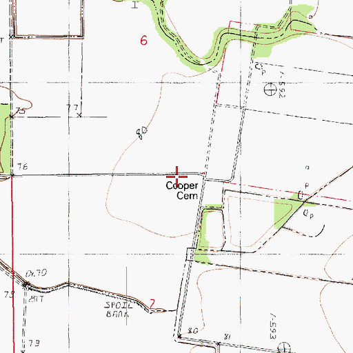 Topographic Map of Cooper School, LA