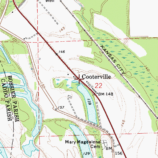 Topographic Map of Cooterville, LA