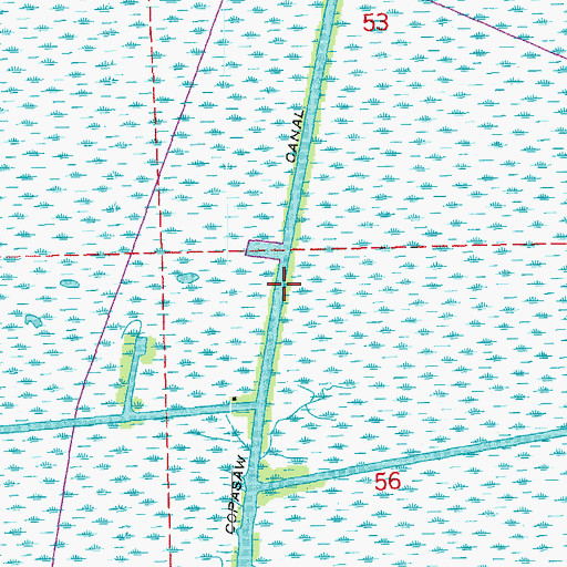 Topographic Map of Copasaw Canal, LA