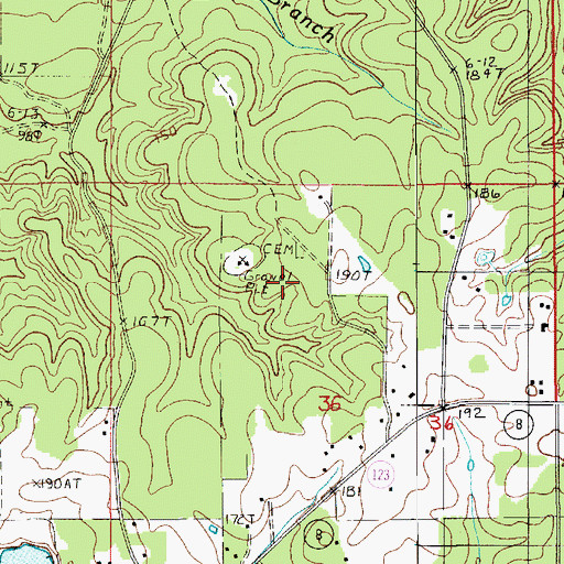 Topographic Map of Corbett Cemetery, LA