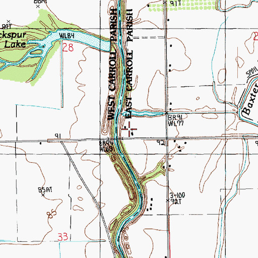 Topographic Map of Corbin Ferry Church, LA