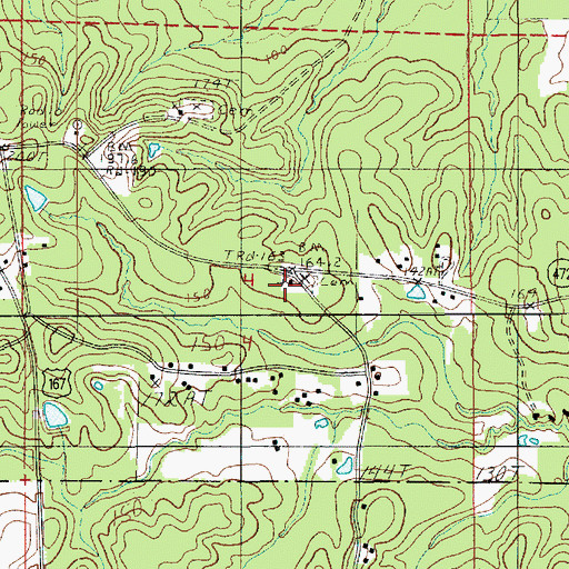 Topographic Map of Corinth Church, LA