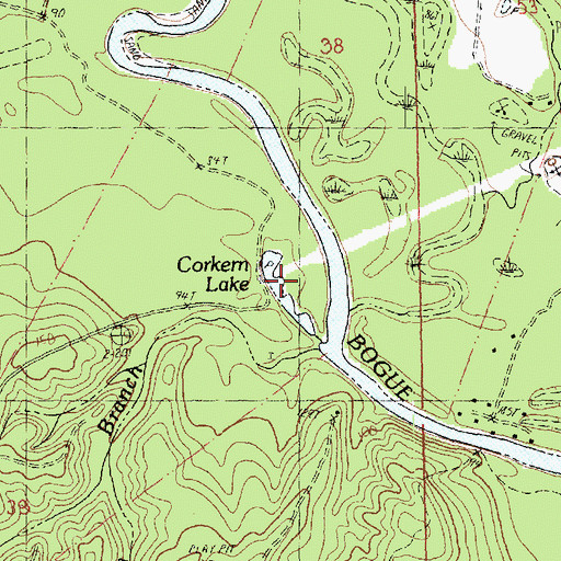 Topographic Map of Corkern Lake, LA