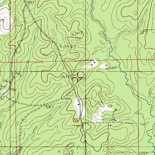 Topographic Map of Corley Cemetery, LA