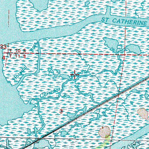 Topographic Map of Corridor Bayou, LA