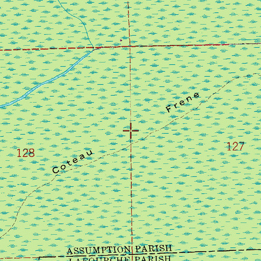 Topographic Map of Coteau Frene, LA