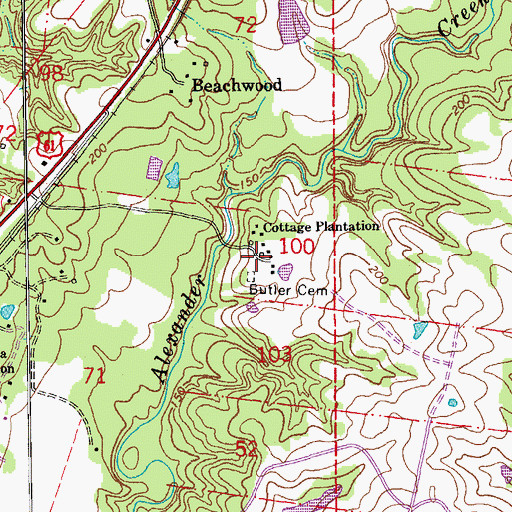 Topographic Map of Cottage Plantation, LA