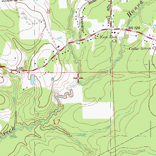 Topographic Map of Cotton Creek, LA