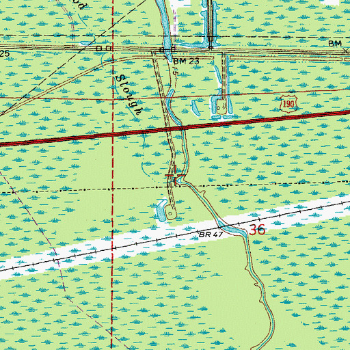 Topographic Map of Cottonwood Slough, LA