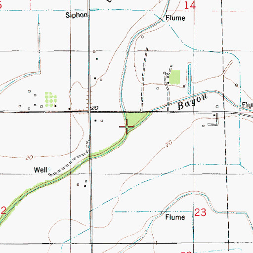Topographic Map of Coulee de Saule, LA