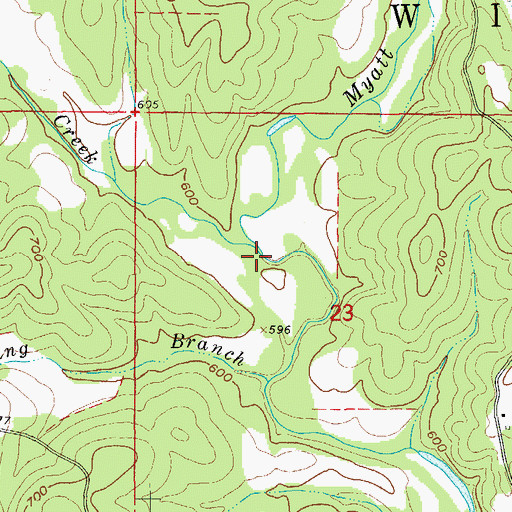 Topographic Map of Pine Creek, AR