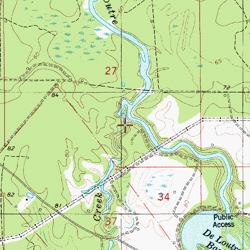 Topographic Map of Coulee Creek, LA