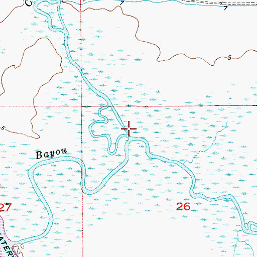 Topographic Map of Coulee Hippolyte, LA