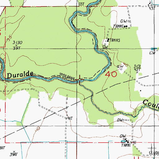 Topographic Map of Coulee Valentine, LA
