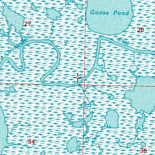 Topographic Map of Counterfeit Pass, LA
