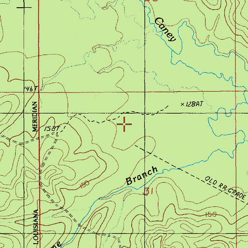 Topographic Map of County Line Branch, LA