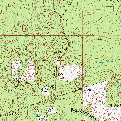 Topographic Map of County Line Church, LA