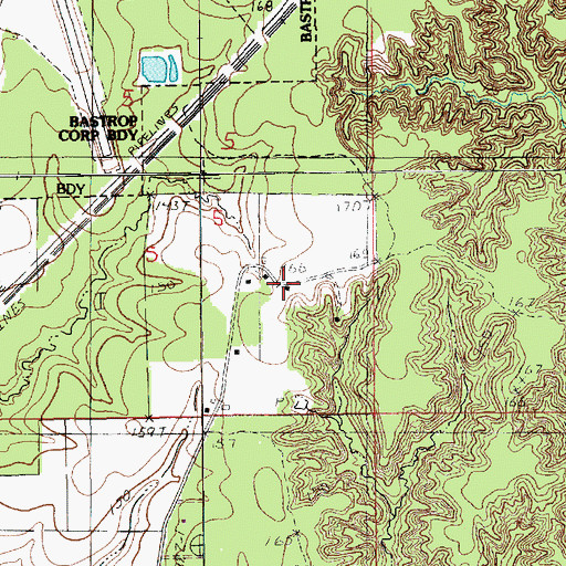 Topographic Map of Courney Cemetery, LA