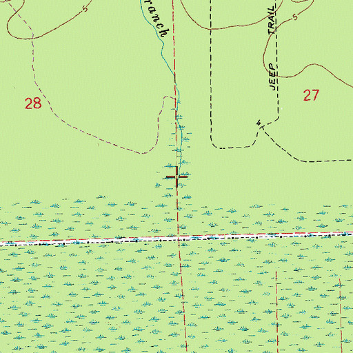 Topographic Map of Cow Branch, LA