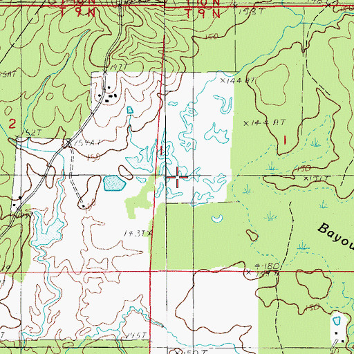 Topographic Map of Cow Creek, LA