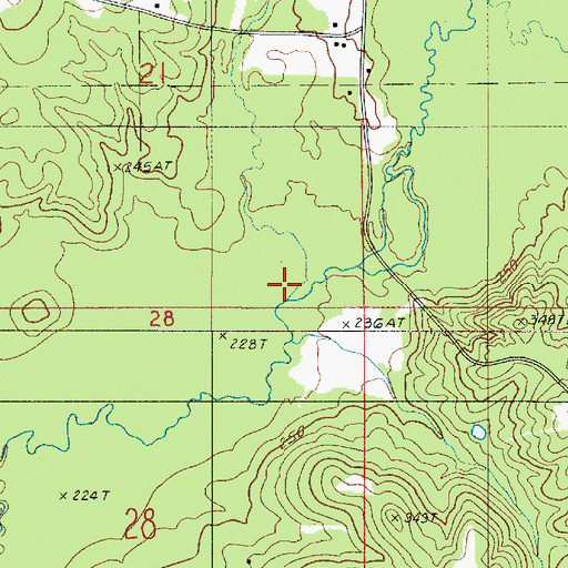 Topographic Map of Cow Creek, LA