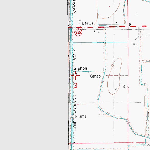 Topographic Map of Cow Island Number Two Canal, LA
