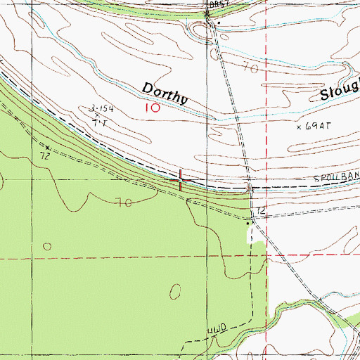 Topographic Map of Cow Slough, LA