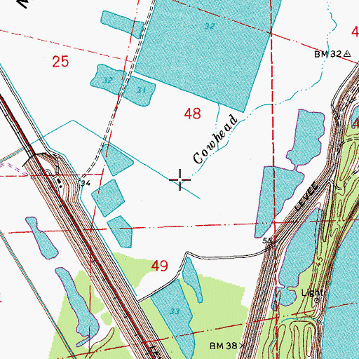 Topographic Map of Cowhead Bayou, LA